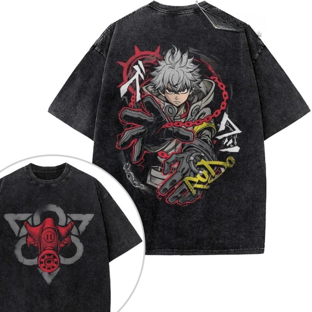 Dandadan Gachi Akuta Jabber Character Graffiti Vintage Washed Oversized Black TShirt Shonen Jump Anime Fan Unisex Streetwear Tee L