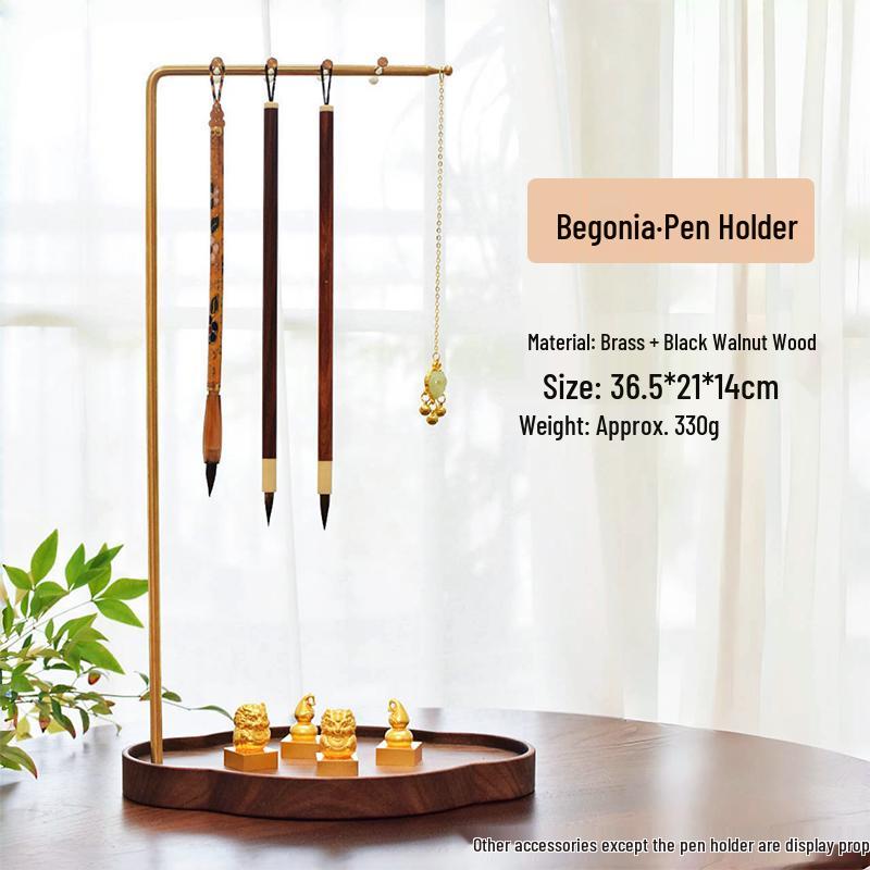 Solid Wood Calligraphy Brush Stand: Multifunctional Brush Holder for Beginners