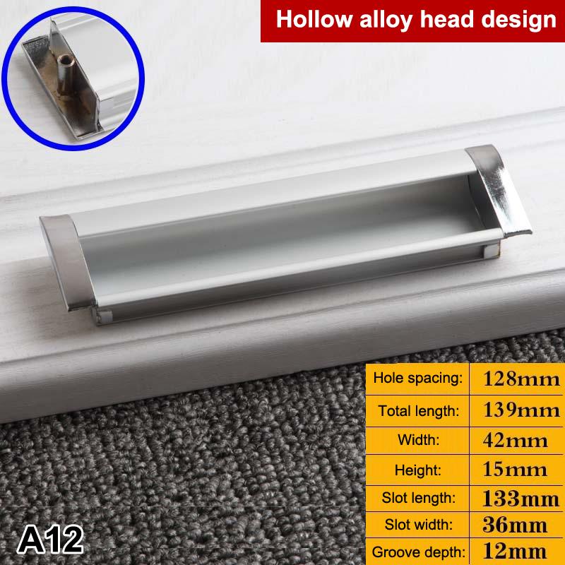 Alloy Embed Door Knobs Kitchen Cabinet Cupboard Door Drawer Hidden Dresser Pull Handles Furniture Hardwre Accessory