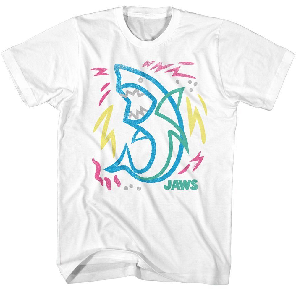 Jaws Doodle White T-Shirt Mens Womens Tees Top 3XL