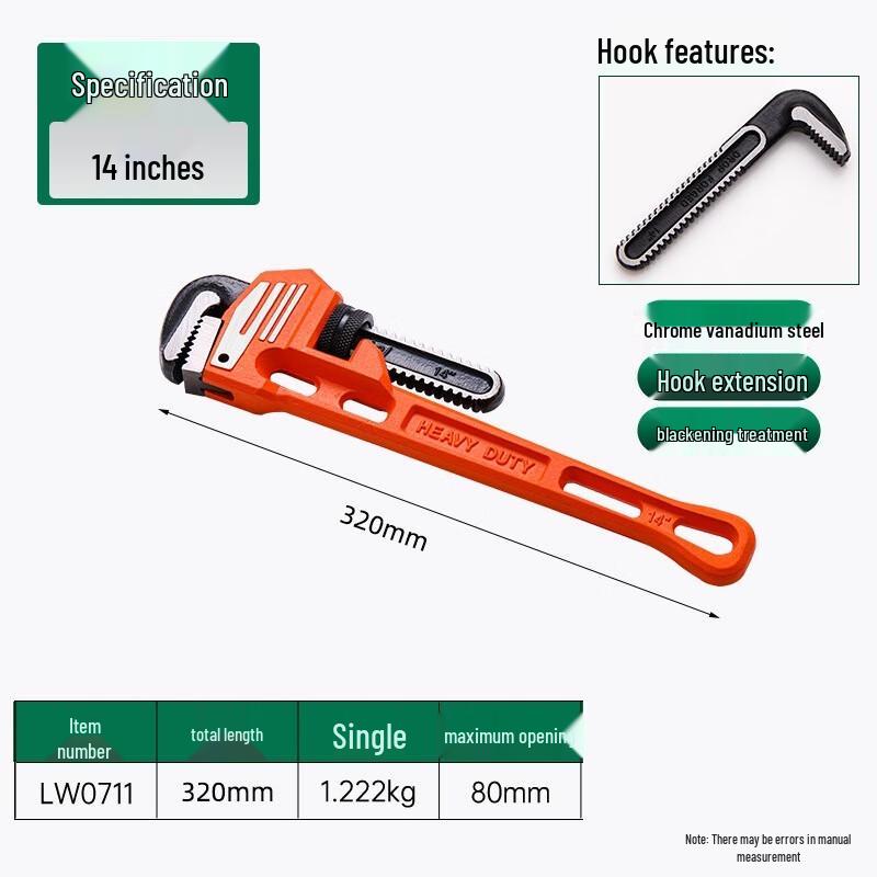 SMVP Heavy-Duty European Pipe Wrench CN plug (adapter included)