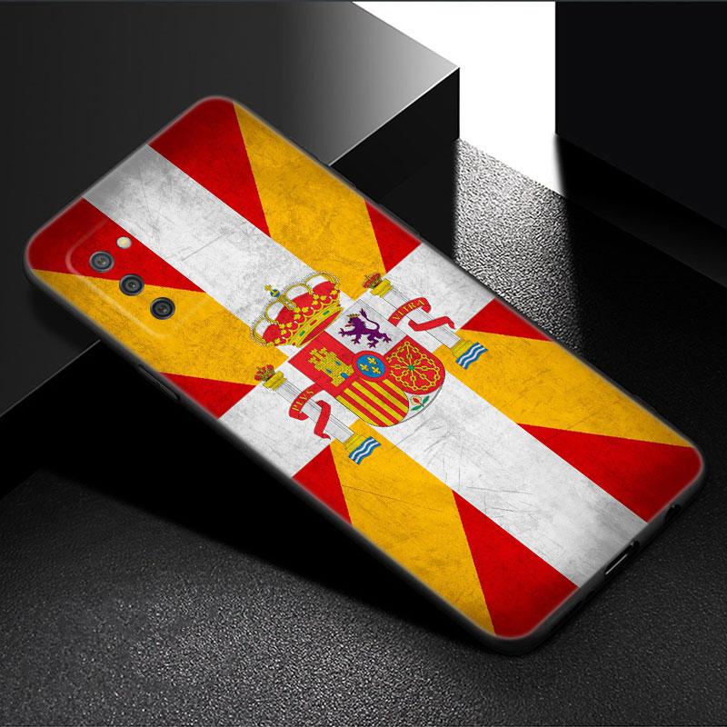 Spain National Flags Phone Case For Samsung Galaxy A01 A03 Core A04 E A02 A05 A10 A20 A21 A30 A50 S A6 A8 + A7 2018 Black Cover