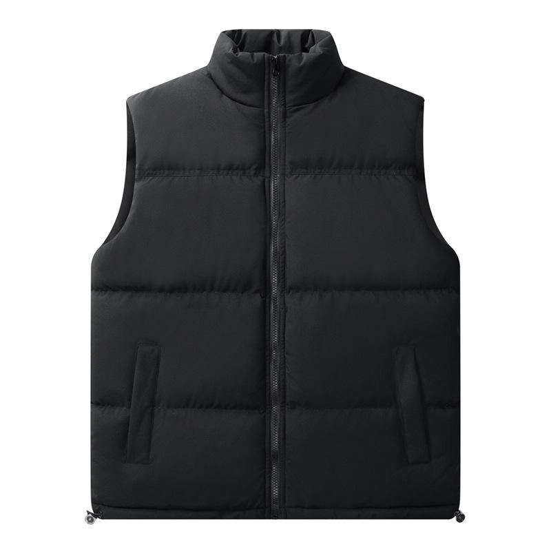 Vest Men's Loose Casual Waistcoat Autumn and Winter Stand-up Collar Thickened Jacket Men's Color Matching Warm Windproof Jacket Men's