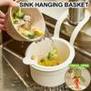 2-In-1 Sink Filter Basket with A Press-Open Lever Adjustable Faucet Hook Clog-Resistant Filter Mesh Durable Kitchen Draining Basket Anti-Clogging Tool