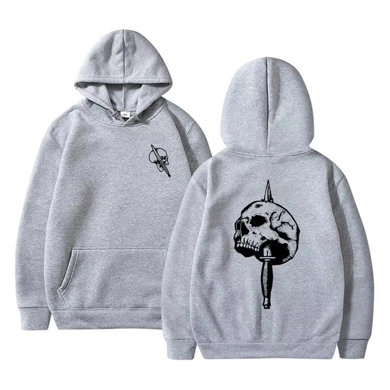 Autumn and Winter Skull Hoodie Funny Fashion Outdoor Sweatshirt Men's and Women's Fashion Oversized Fleece Cotton Hoodie