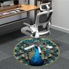 1 Stück Pfauenfeder Kunst Stuhl Teppich für Büro, Runder Rutschfester Langlebiger Großer Büroteppich, Geeignet für Büro