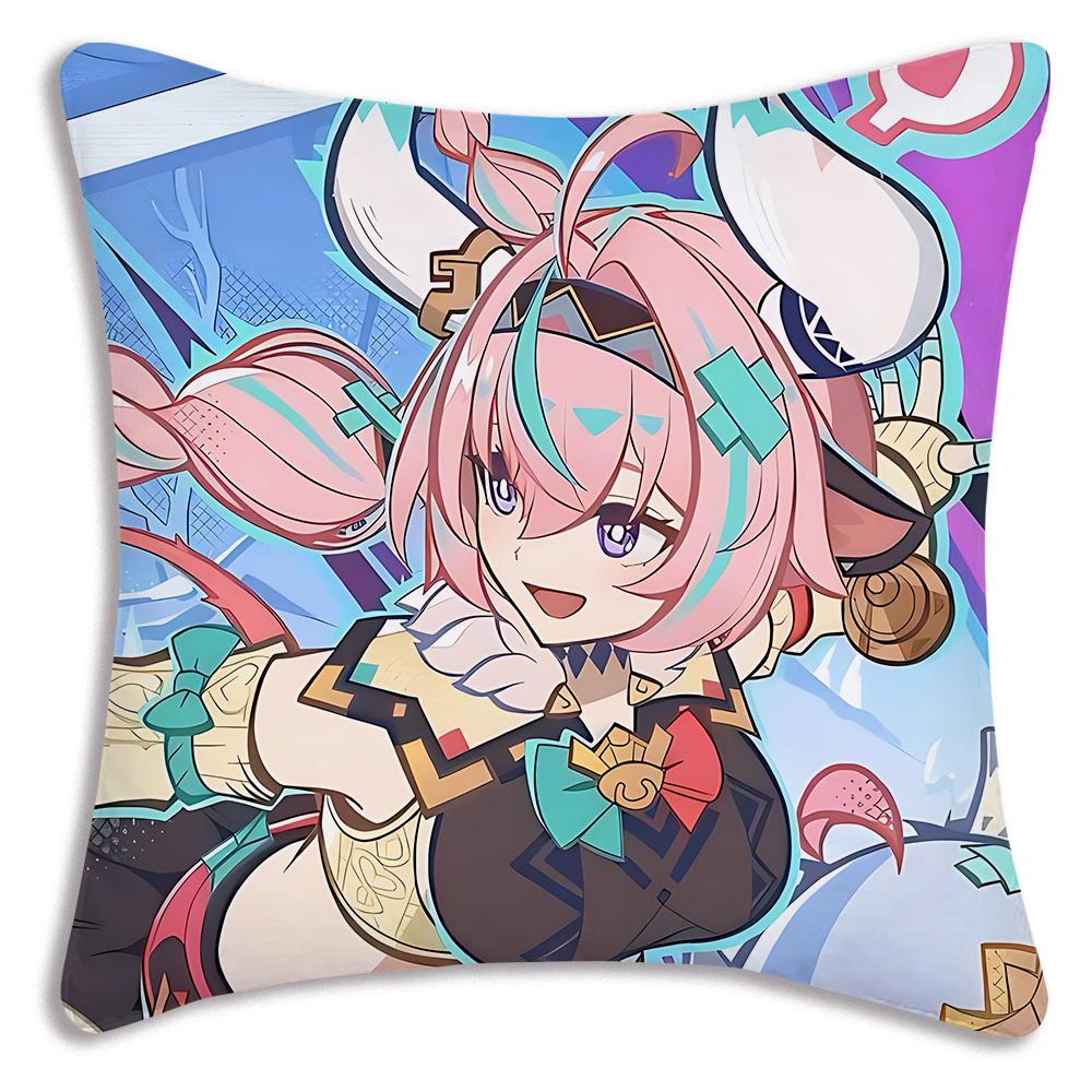 Hot Anime Genshin For V-Varesa Pillow Covers Cartoon Sofa Decorative Home Double-sided Printing Short Plush Cute Cushion Cover