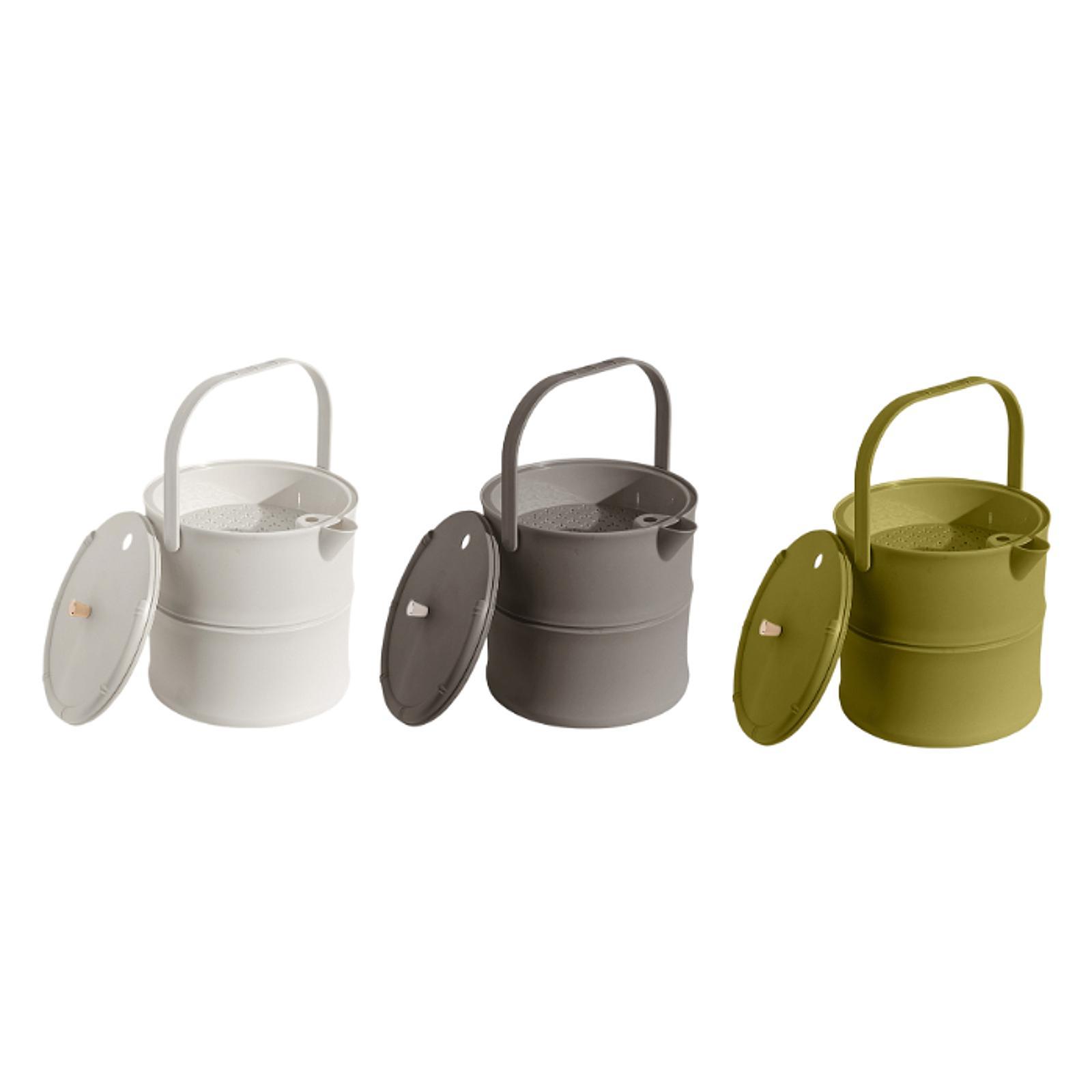 Tea Waste Bucket Waste Can Portable with Strainer Disposal Bin with Lid Liquid verde