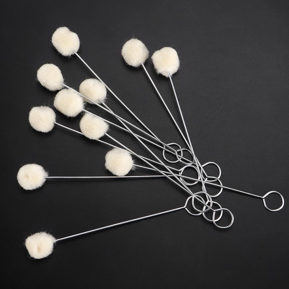 20pcs Wool Daubers Leather Dye Tool with Metal Handle, Leathercraft Dye Applicator Brush, DIY Leather Craft Glue Spreading Tools
