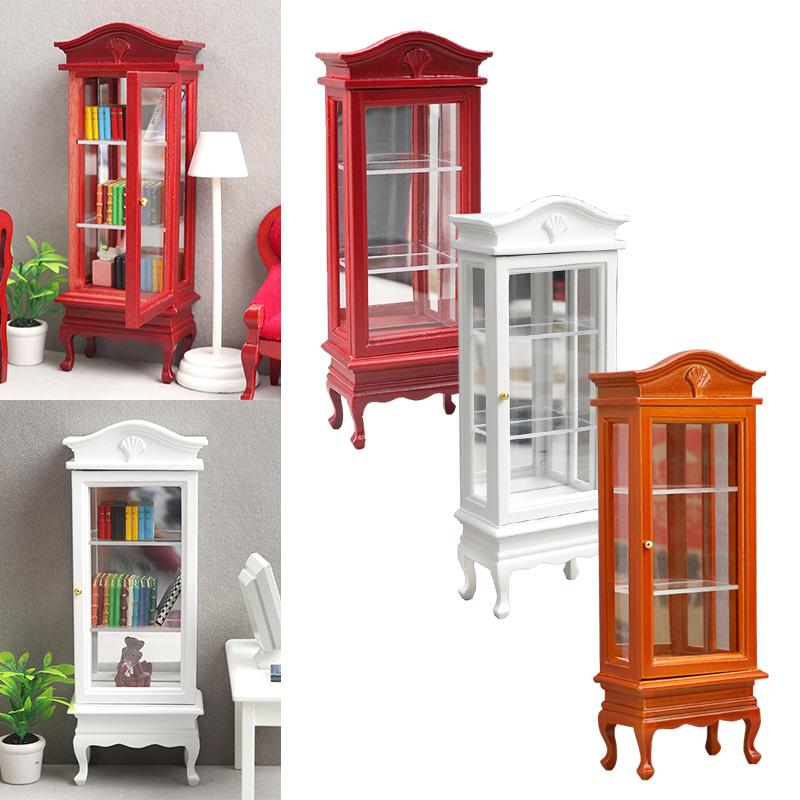 1:12 Păpușă Simulare Dulap de Lemn de Afișare Model Dulap Miniatură Casă de Păpuși Mobilier Decor Jucărie Casă de Păpuși