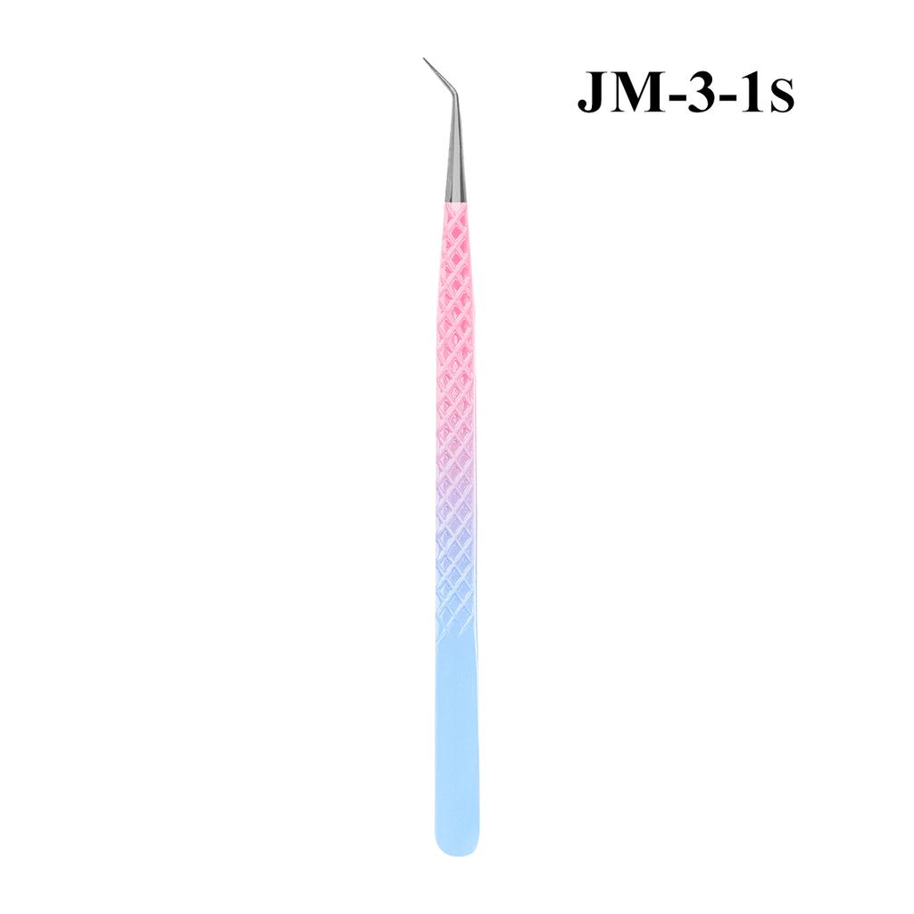 Professional Eyelash Tweezers Grip Eyelash Extension Tweezers 45 75 90 Degree Fiber Tip Easy Fanning Eyelash Tweezers