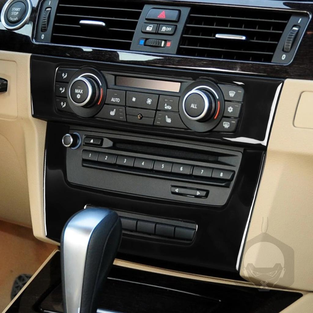 For Bmw 3 Series 2005-2012 E90 E92 Piano Black Air Conditioner CD Control Panel Plastic Cover Car Interior Accessoriers Sticker