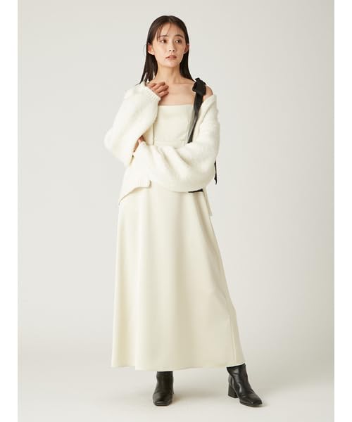 Cardigan Ribbon Shoulder Dress