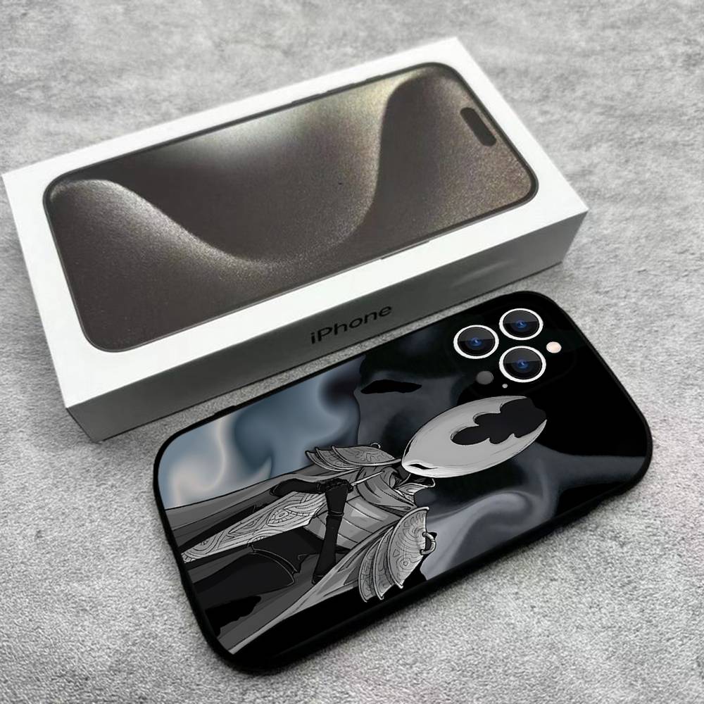 H-Hollow K-Knight Silksong Telefoonhoesje Voor iPhone 17,16,15,14,13,12,Pro,Max,Plus,E,SE4,Air,Mini Zwarte Zachte Verpakking