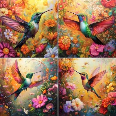Diamond Painting Animal Bird Picture Of Rhinestones Mosaic Flower Hummingbird Decorative Paintings New Arrivals