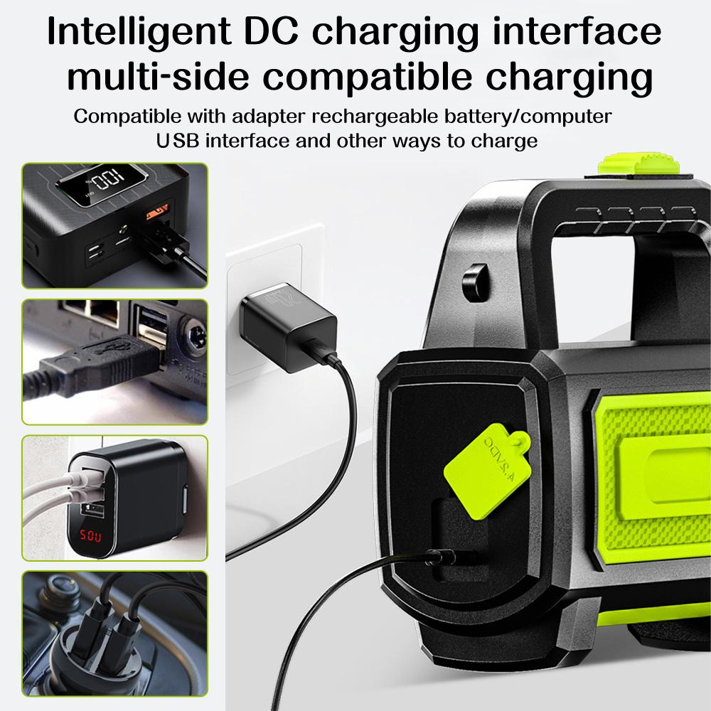 Rechargeable Flashlight Strong Searchlight Led Super Bright Handheld Lighting Night Work Emergency Outdoor Fishing Camping Lamp