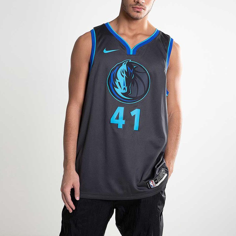 Nike NBA Swingman City Edition Jersey 2018-2019 Season Dirk Nowitzki Dallas Mavericks No. 41 Men Jersey Black AJ4604-060