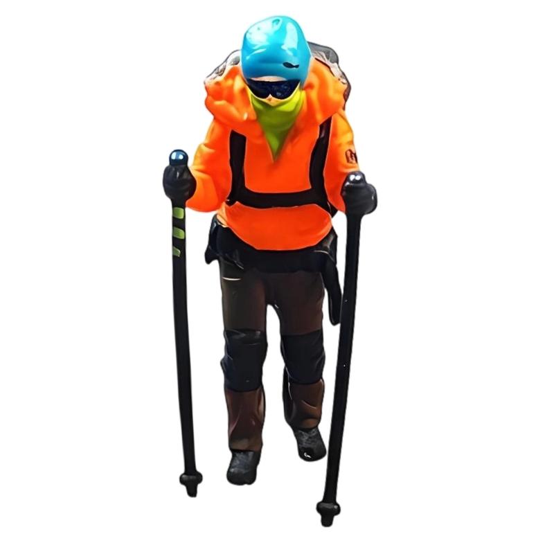 1:87 Scale Miniature Hiking Backpackers Rock Climbing Resin Figurines For Home Decors And Model Displays