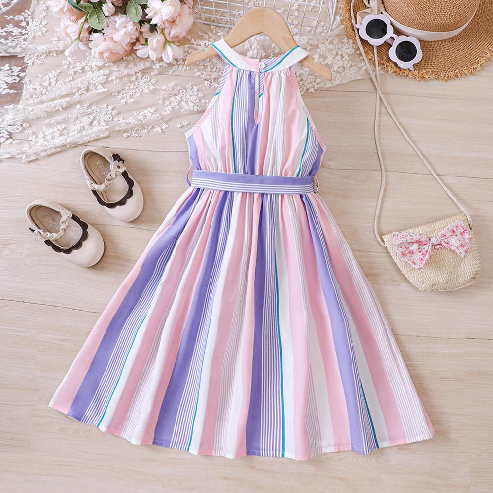 Sommer-Halterkleider für Kinder, blumig, lässig, ärmellos für Mädchen