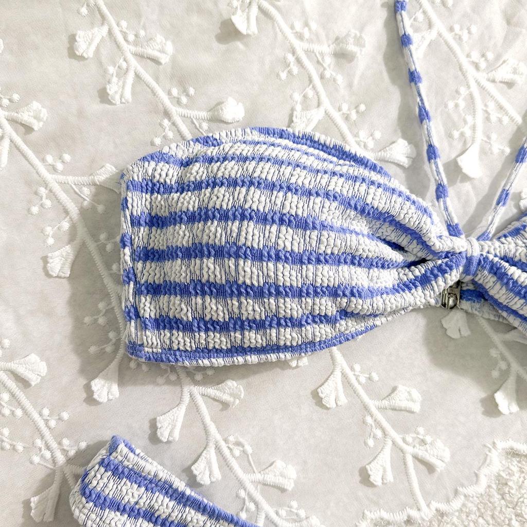 Striped Print Bikini Swimsuit: Sexy Women's Beach Vacation Wear