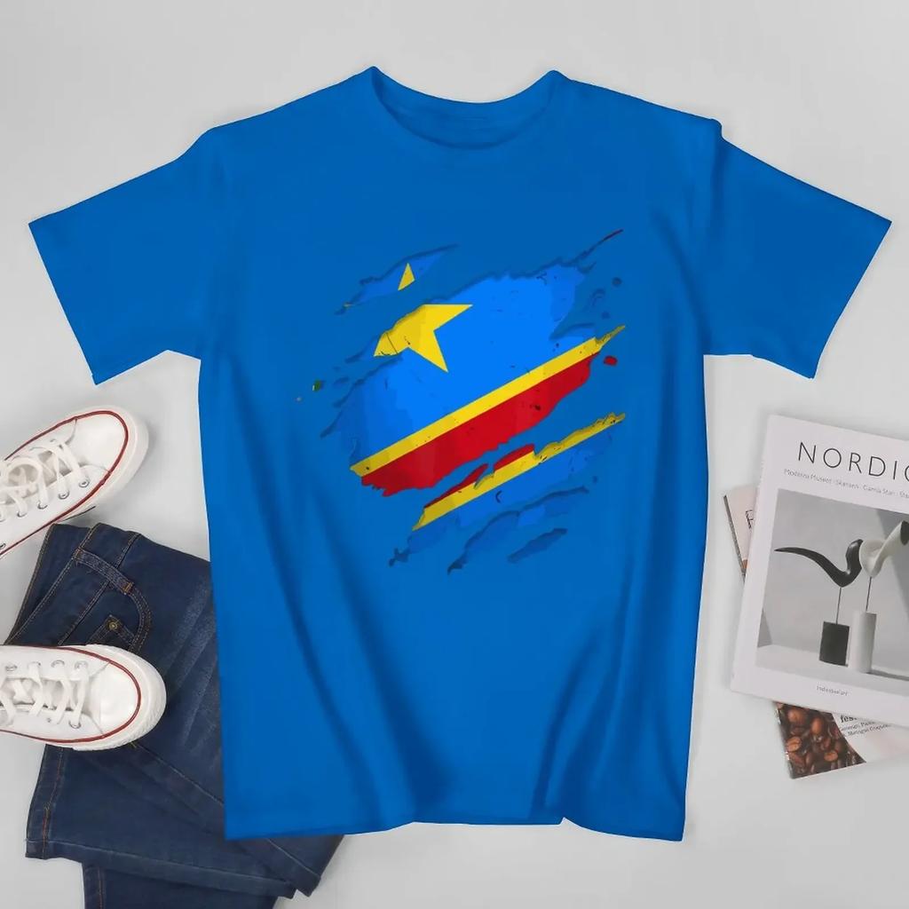 Unisex Unisex Congolese DRC Democratic Republic of Congo Flag Tshirt Tees T Shirts WoUnisex Boys 100 Cotton TShirt