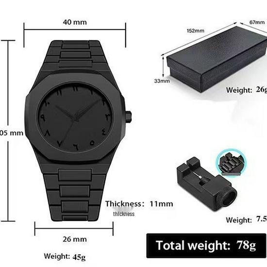 New High-End Men's Black Soft-Touch Oil-Coated Waterproof Wristwatch - Popular Seller