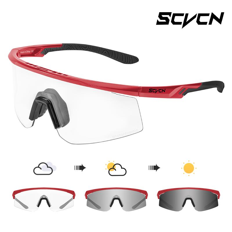SCVCN Photochromic Sunglasses UV400 Cycling Glasses Bicycle Glasses Sports Men's MTB Road Bike Eyewear Protection Goggles UV400