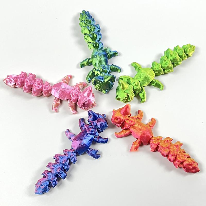 Compact Movable 3D Fox Keychain 3D Printed Colorful Articulating Keychain Toy Action Figure Collectible Desk Ornament Gifts