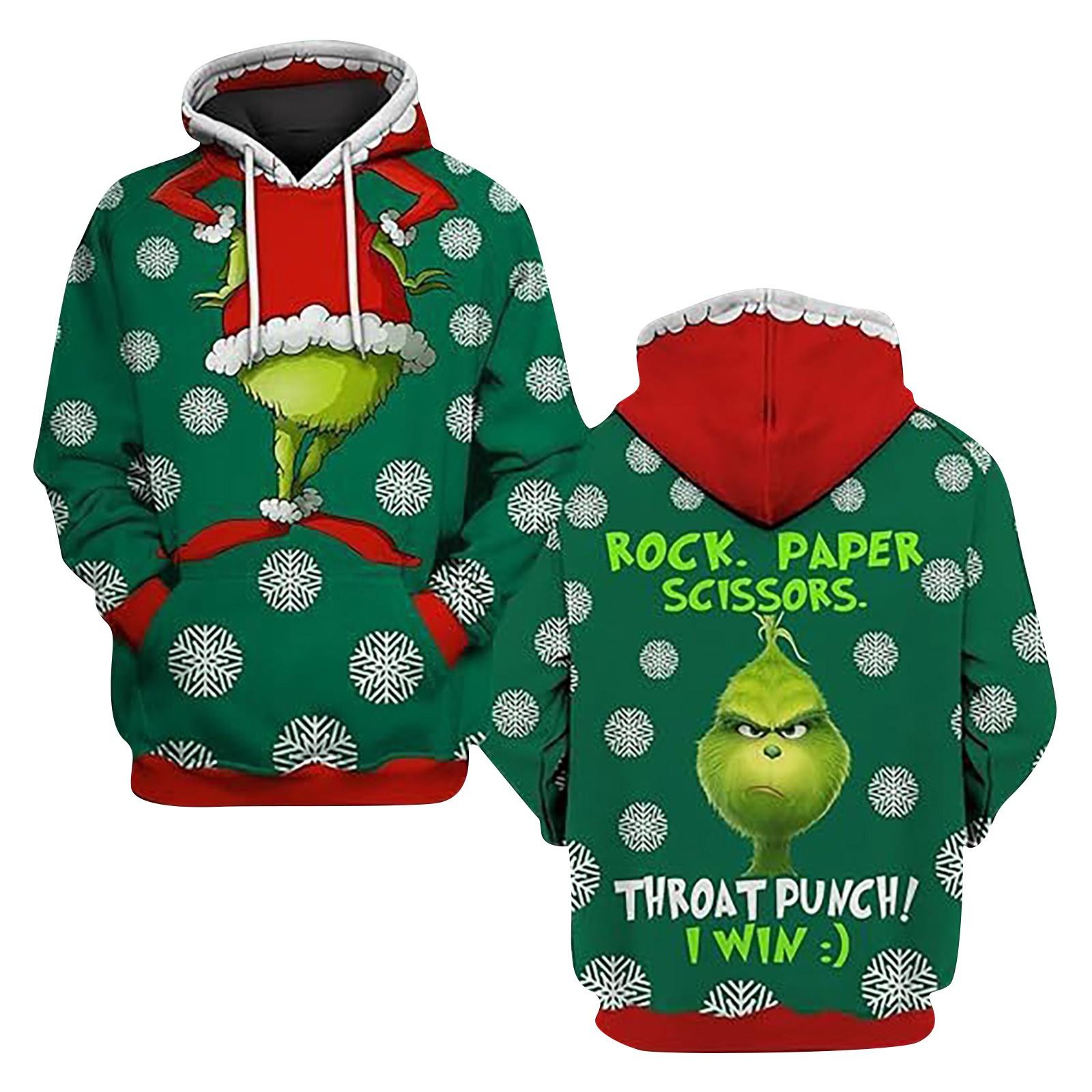 

Рождественская зеленая 3D цифровая печать Повседневная толстовка с капюшоном Толстовка L