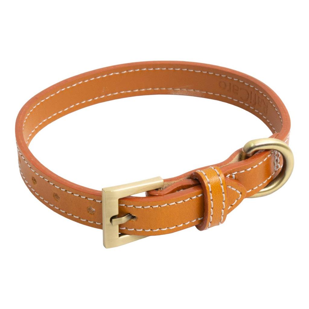 Stylish Italian Leather Collar for Small and Medium Genuine Sizes S and Training Collar for and Other Brown [Raficaro] Dogs, Leather, M, Cats,