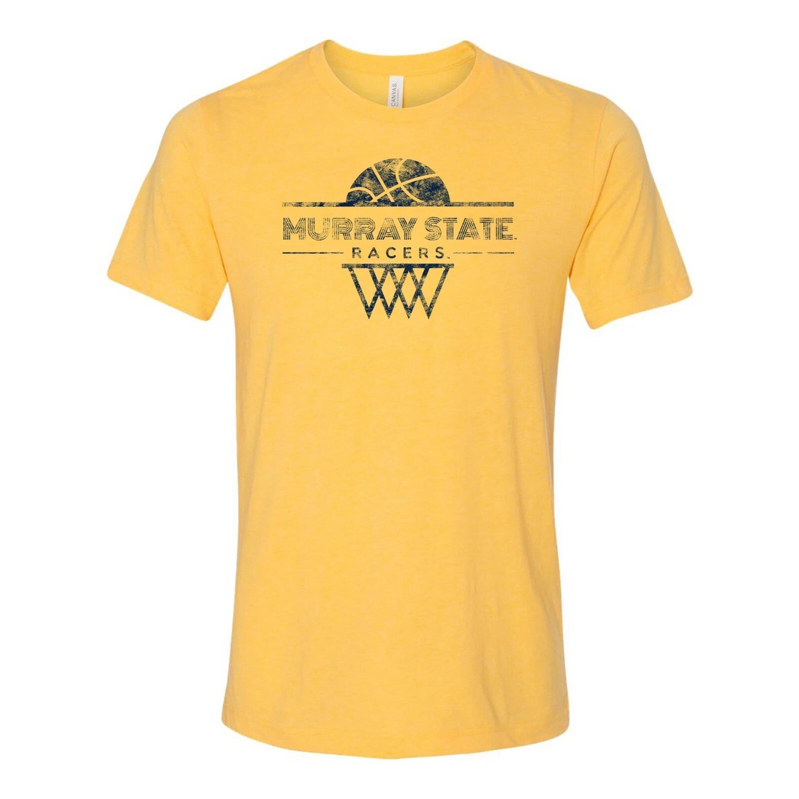Murray State Racers Oblique Hoop - Sports Triblend T-Shirt - Heather Yellow Gold 2XL