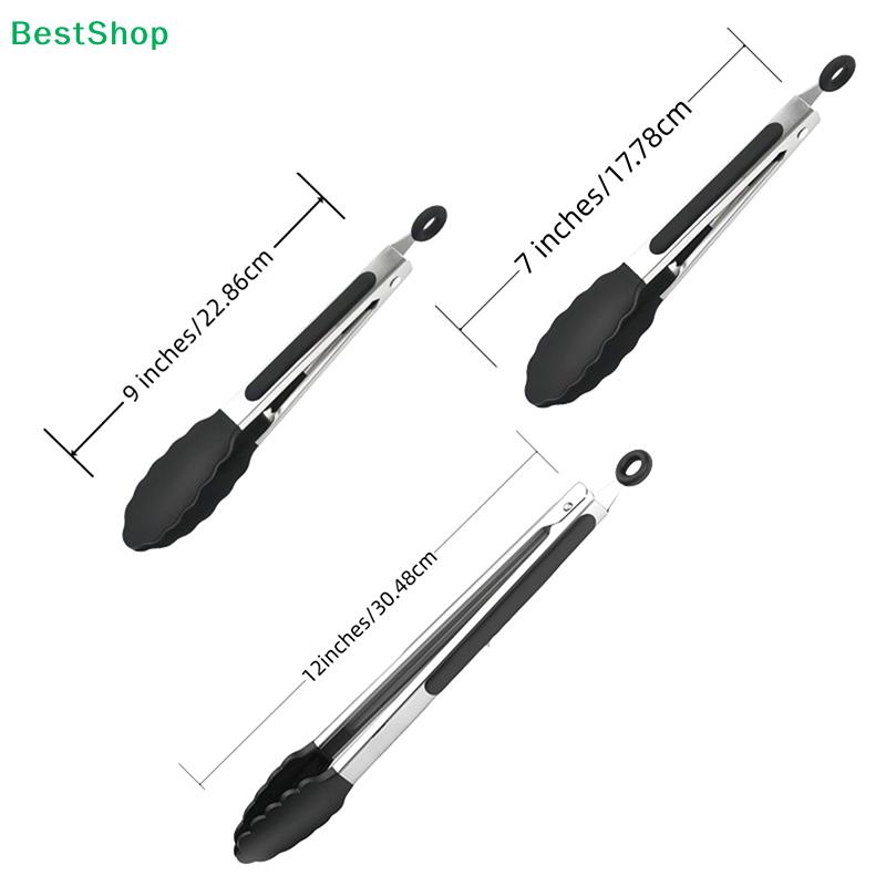 Stainless Steel Food Tongs-Heat-Resistant Silicone Grip Tongs for Cooking, Grilling & Serving (7/9/12inch, Black/Red)