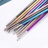 Flatware Dinnerware Travel 5pcs Camping Cutlery Set Fork Spoon Chopsticks Straw With Portable Case Stainless Steel Tableware Set