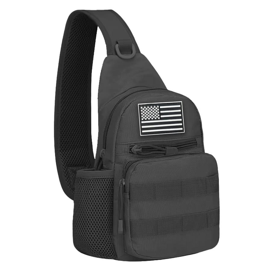 Camouflage Shoulder Bag Men's Chest Bag Outdoor Travel Convenient Water Cup Mesh Bag Shoulder Strap Adjustable