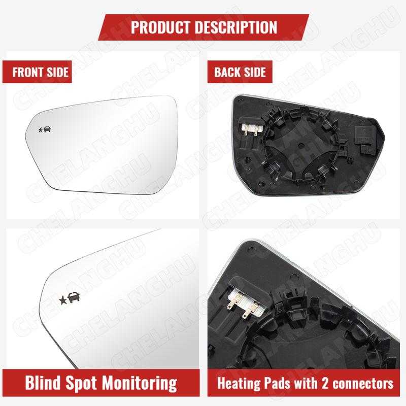 1PC Left Side Lens For Chevrolet Equinox Or GMC Terrain 2018     Rearview Glass Mirror Lens With Heat 23406428