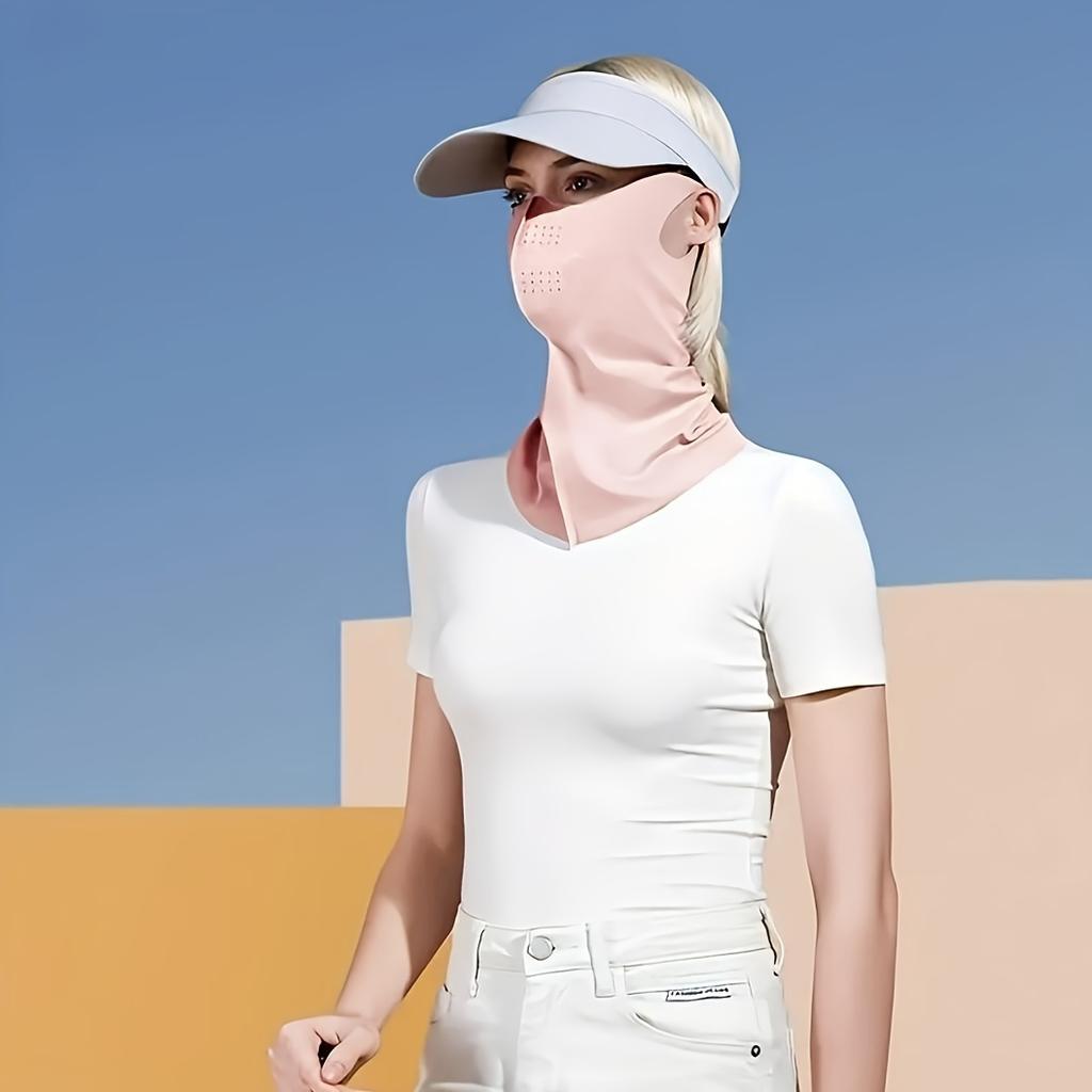 Summer Women's Sunscreen Face Mask, Outdoor Cycling Mask, Scarf, Ice Silk Mask, Neck Protection, UV Protection, Breathable