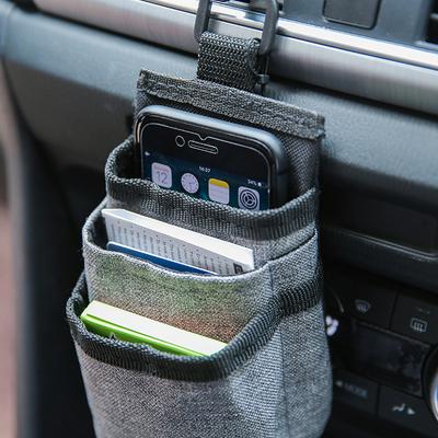 Úložná taška do ventilace auta Kapsy pro řidiče Držák na telefon do auta Kapsa do ventilace a Organizér na přední sedadlo se 3 kapsami, 1 závěsnými háčky