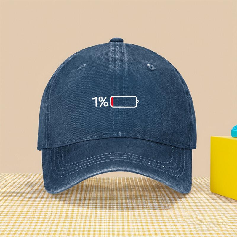 An interesting Low battery printed adjustable baseball cap breathable Baseball Cap casual outdoor sports baseball cap