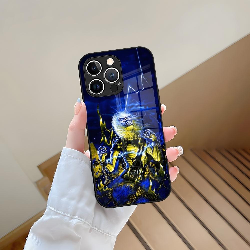 Skeleton Rock Band fashion Phone Case Tempered Glass For iPhone 13 15 14 12 11 Pro Max Plus Mini X XR XS 8 7 6s SE2020 Coque