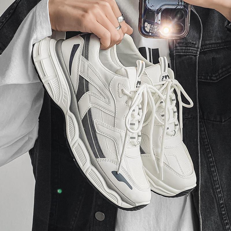 Новые модные мужские туфли Four Seasons Low Top, удобные дышащие повседневные кроссовки 39 серый/белый