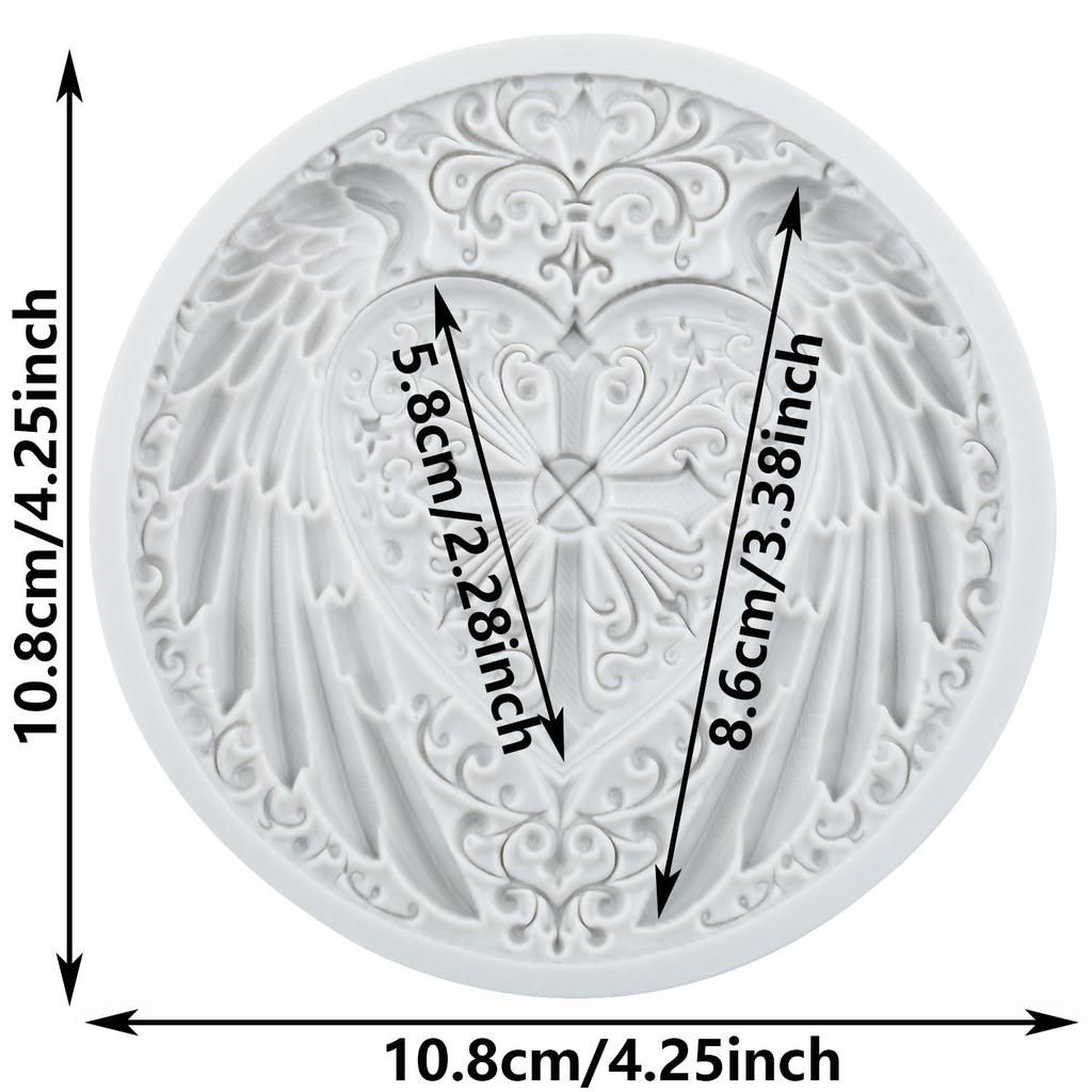 Baroque Style Silicone Mold Angel Wings Fondant Molds Cake Decorating Tools Cupcake Topper Candy Sugar Craft Gum Paste Polymer Clay