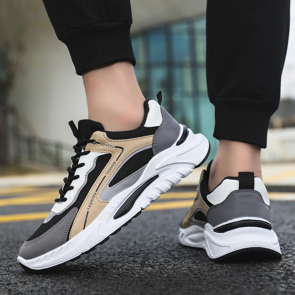 Men's shoes breathable lace-up running shoes men's casual shoes fashion versatile daily sports shoes trendy travel shoes