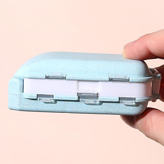 Storing Independent Inner Durable 8-grid Waterproof Portable Folding Tablet Sub-packing Organizer Box Pill Storage Holder