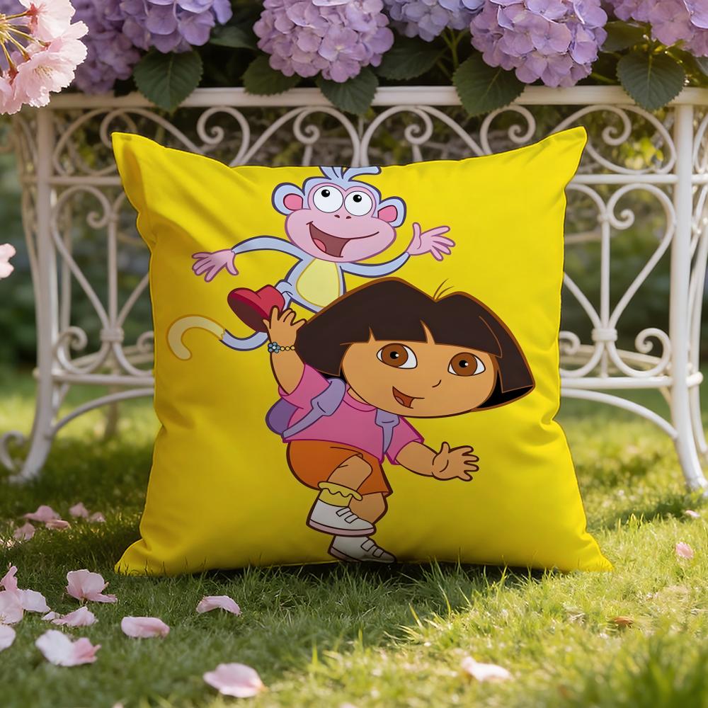 

Anime cute D-Dora the E-Explorer Cushion Cover Home & Car Dual-Scene Pillow Cover: Reversible for Premium Comfort 50cmx50cm