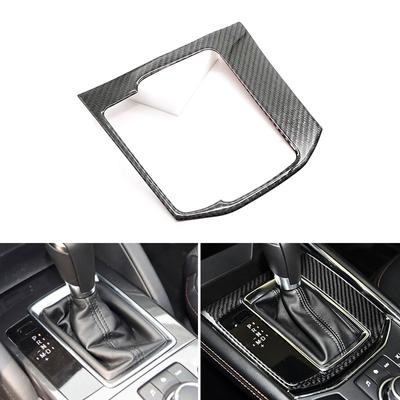 Fibra de Carbono Real Estilo Carro Cobertura do Painel da Alavanca de Câmbio Guarnição Decorativa APENAS Para Mazda CX-5 CX5 CX 5 2017 2018