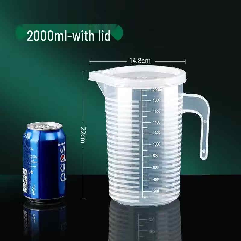 Langxi 2000ml Food-Grade Measuring Pitcher with Lid and Handle