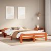 Vidaxl Bed Frame Without Mattress, Waxed Brown, 160X200 Cm, Solid Pine