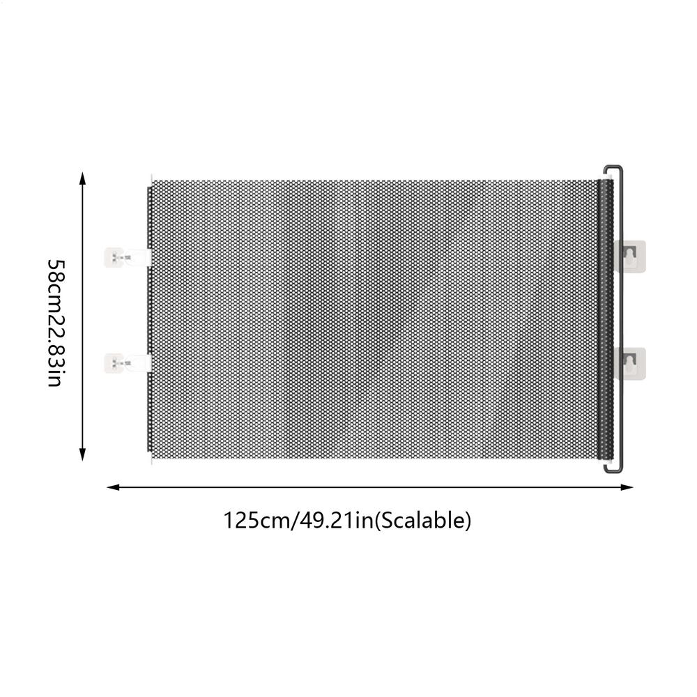 Retractable Pet Safety Gate Baby Barrier Indoor Mesh Fence Stair Barrier for Dogs Kitten with Reinforced Strip Prevent Crawling