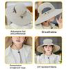 Adjustable Solar Powered Fishing Hat for Child Cooling Fan Hat Hiking Camping Large Brims Sun Caps Outdoor Trekking Caps