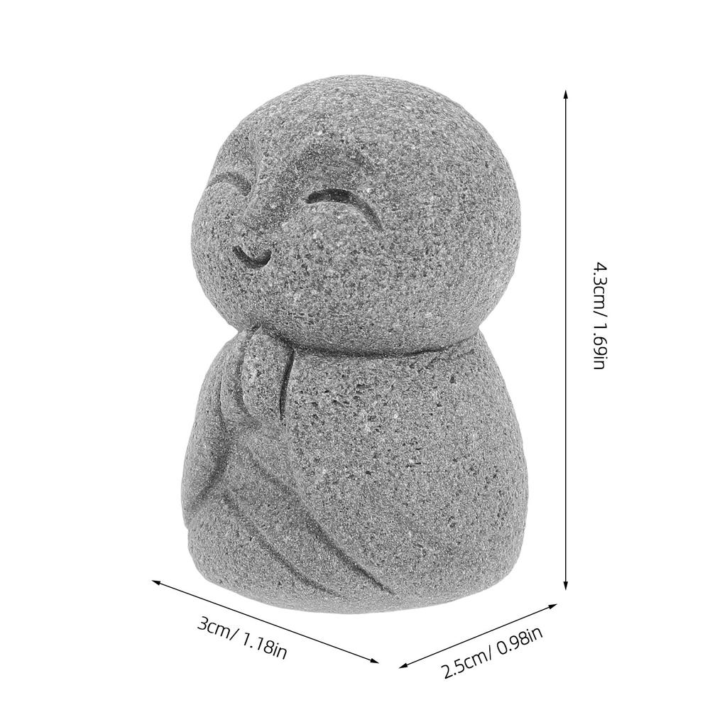 Japanese Mini Jizo Buddha Sandstone Statue Meditation Sculpture Feng Shui Zen Garden Aquarium Decoration Ornament